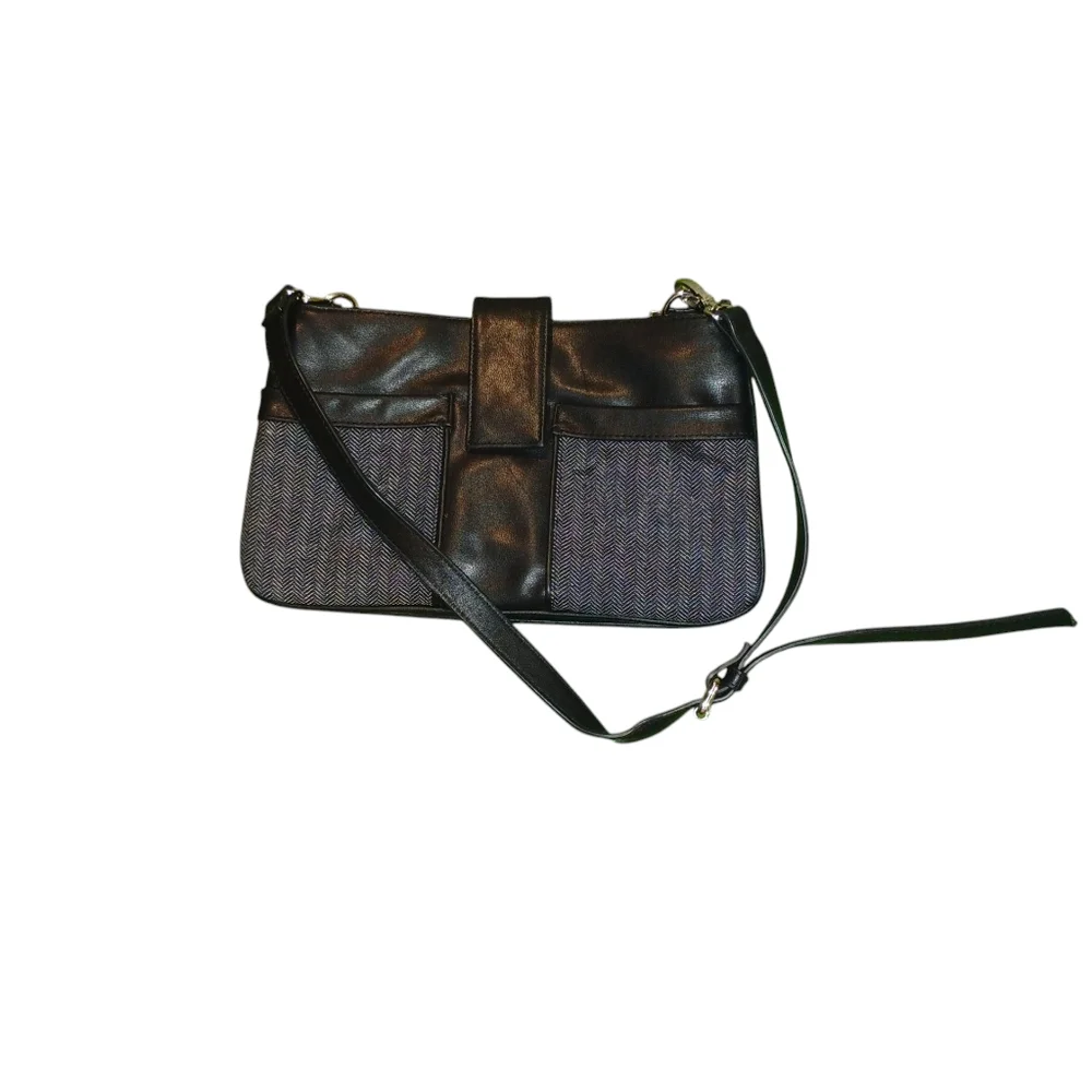 Stylish Black and Gray Women's Crossbody Shoulder Bag Purse